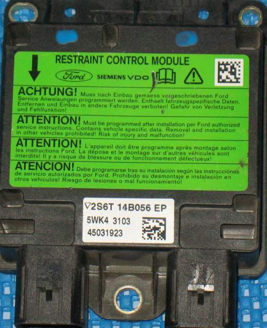 ECU Airbag Ford Fusion 2S6T14B056EP Siemens 5WK43103