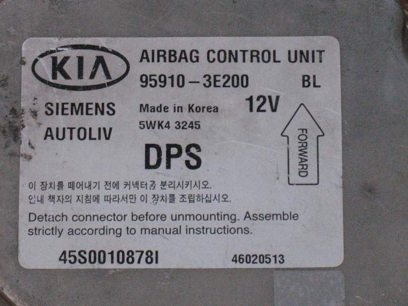 Airbag kia sorento siemens 5wk43245 95910 3e200