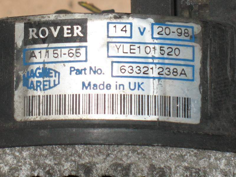Alternatore MG rover A115I-65 YLE101520