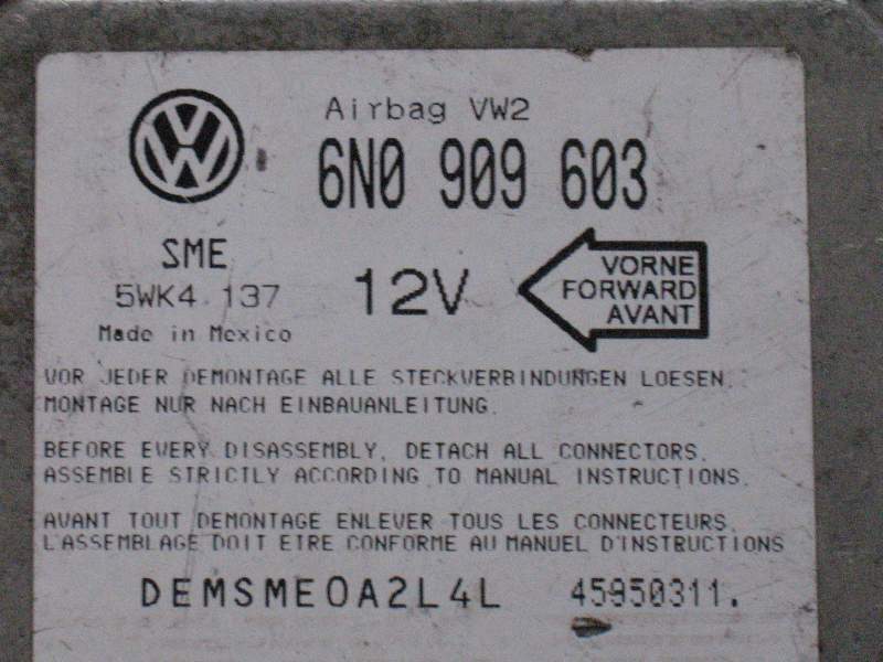 Airbag vw audi seat skoda siemens 5wk4137 6n0909603