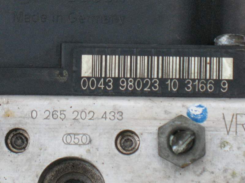 ABS Mercedes Benz Classe A Mk1 W168 1997-2004, BOSCH 0265202433