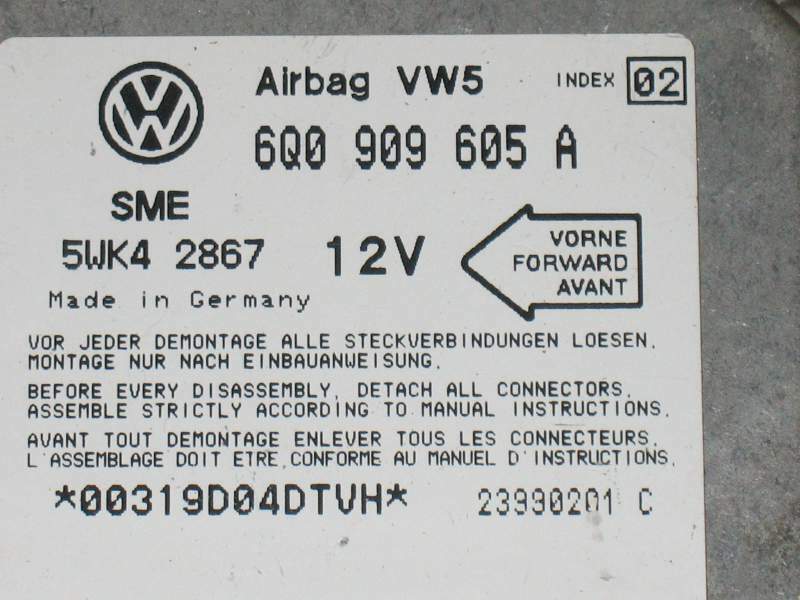 Ecu AIRBAG VW POLO 6N2 GOLF IV 4 1J1 1997 - 2005 6Q0909605A