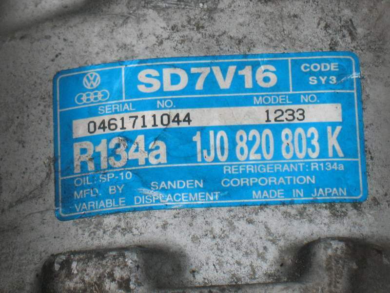 Compr clima audi, seat, skoda, vw, sanden sd 7v16, 1j0820803k