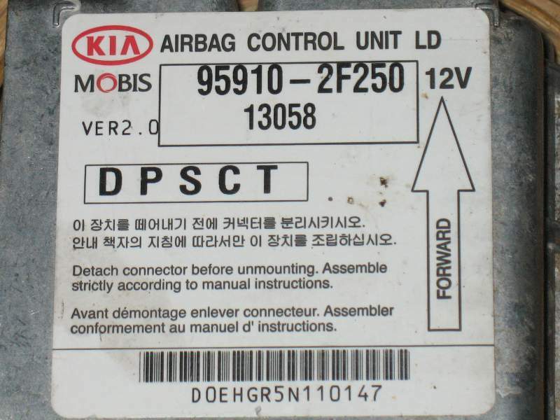 ECU AIRBAG, 95910-2F250, Kia Cerato 04-09 959102F250 Mobis 13058
