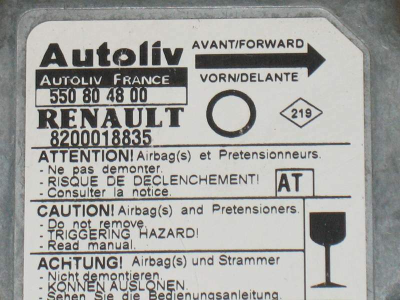 Renault twingo airbag autoliv 550804800 - 8200018835 b