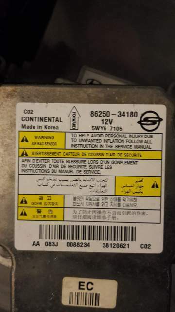 SsangYong Actyon Korando airbag 86250-34180 Continental 5WY67105