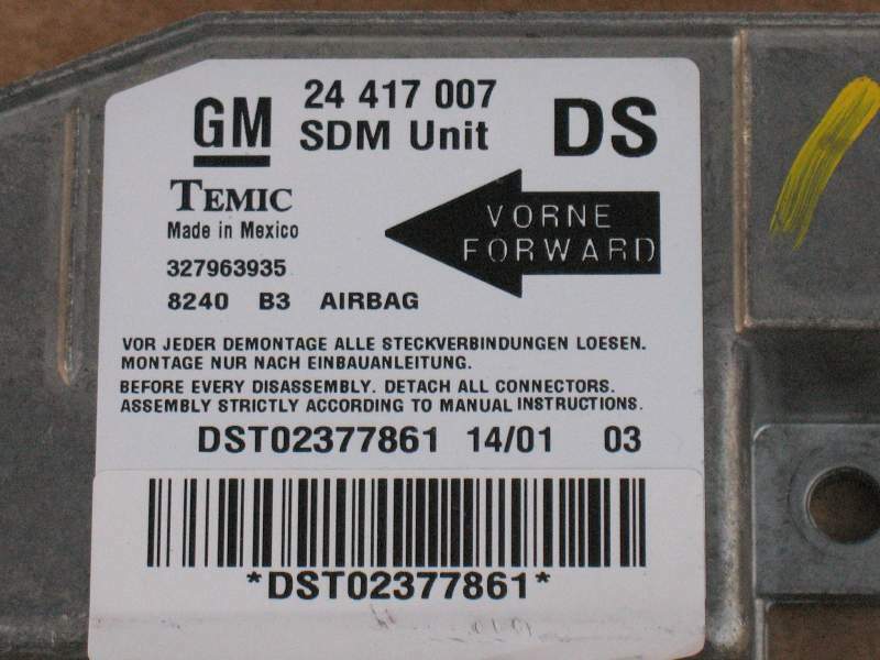 Ecu airbag opel meriva 1.7 cdti 327963935