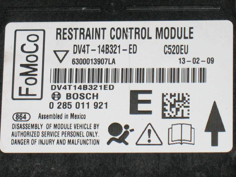 ECU Ford Kuga AIRBAG DV4T14B321ED Bosch 0285011921 FoMoCo