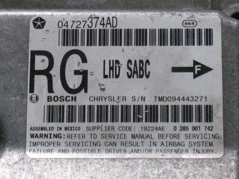 Airbag chrysler voyager iv bosch 0285001742 chrysler 04727374ad