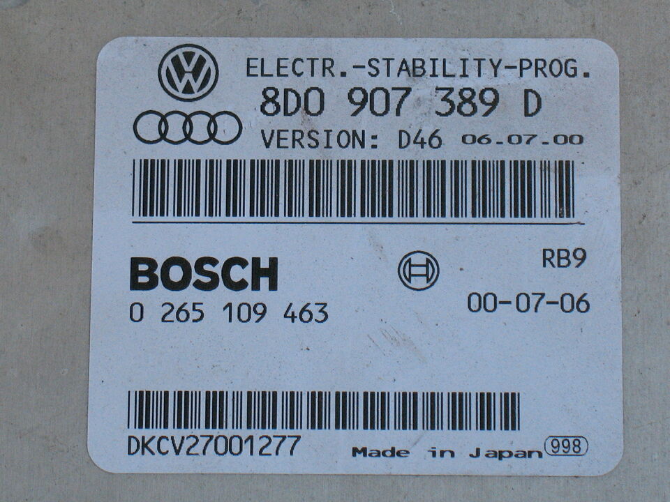 ECU AUDI A4 A6 VW PASSAT 1.9 TDI BOSCH 0265109463 8D0907389D