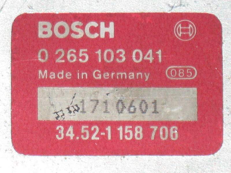 BMW - 325Ci - ABS Control 0265103041 1982 - 1994 BMW Serie 3 E30