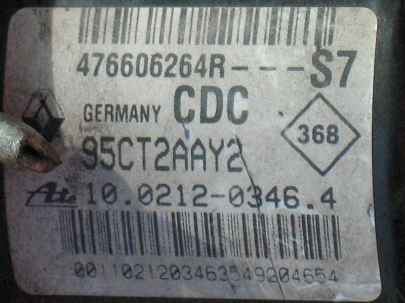 ABS RENAULT MEGANE 476606264R 10021203464 ATE 10096114123