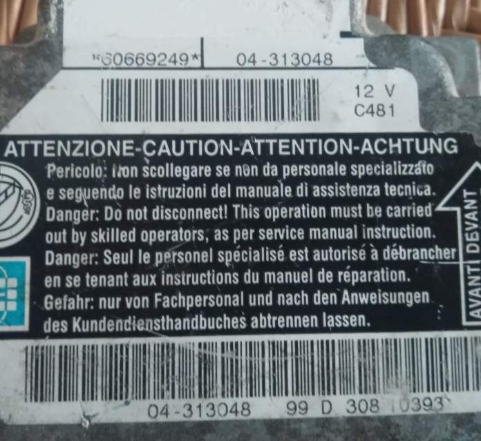 ECU AIRBAG ALFA ROMEO 156 60669249 04313048 04-33048 99d30810393