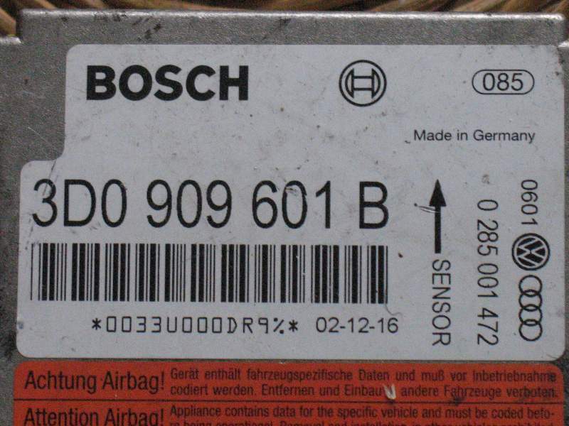 Touareg Porsche Air Bag VW 3D0909601B Bosch 0285001472