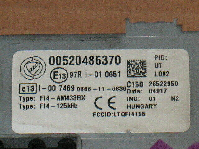 BODY COMPUTER FIAT PANDA 1.2 00520486370 520486370 28522950 blu