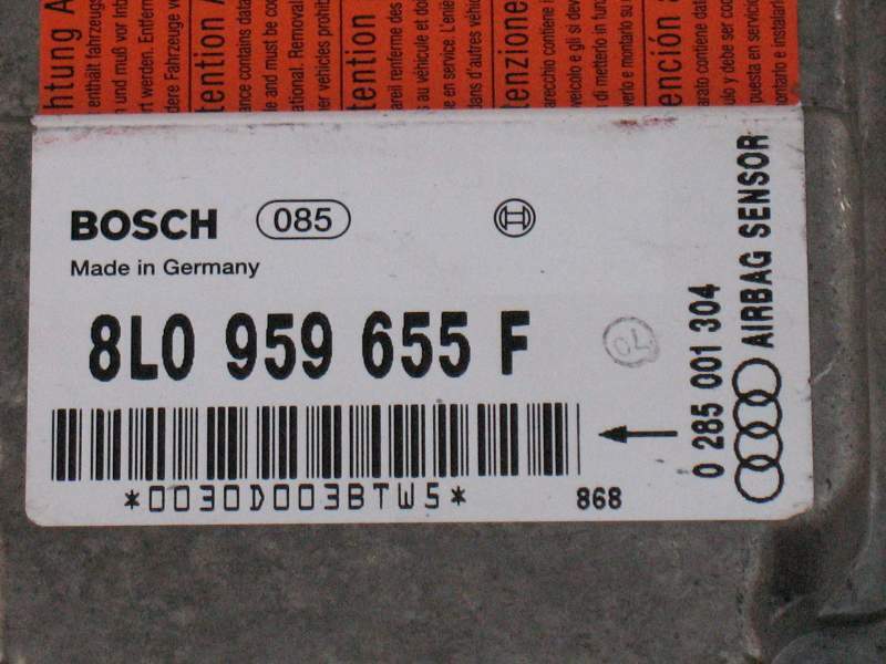 ECU AIRBAG AUDI A3 8L0959655F, 0285001304