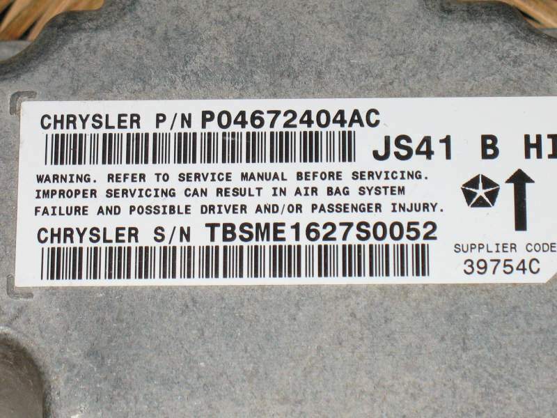 Ecu airbag chrysler p04672404ac chrysler sebring 2.0 crd air bag