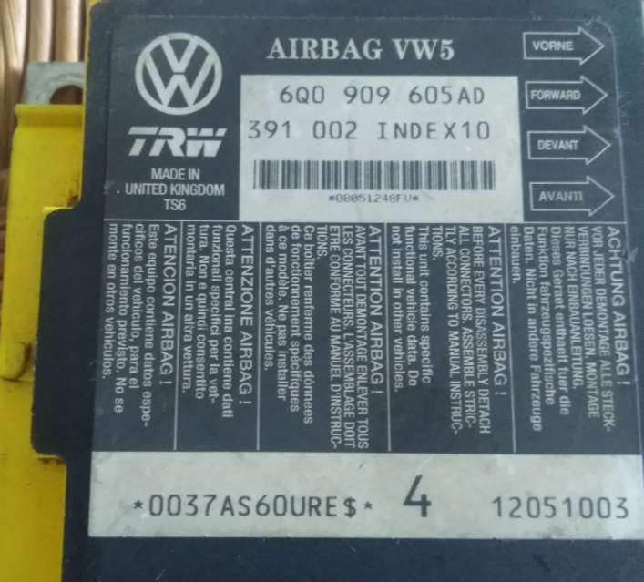Centralina airbag TRW 6Q0909605AD Seat Ibiza Mk3 391002INDEX10