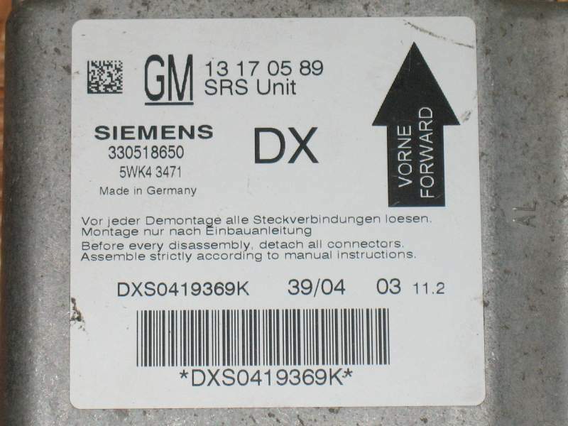 Airbag GM 13170589 DX OPEL VECTRA 1.9 D 6M SW 88KW