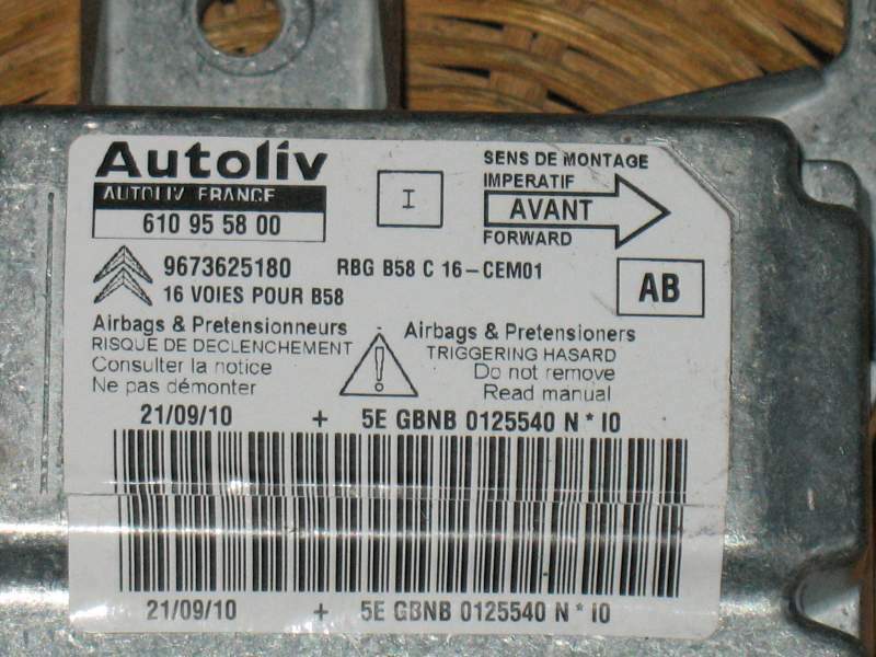 ECU AIRBAG CITROEN C4 PICASSO 1.6 AUTOLIV 610955800 9673625180