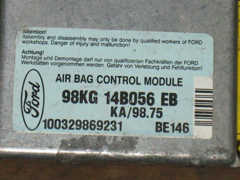 FORD KA AIRBAG ECU Modulo Controllo 98KG14b056 EB