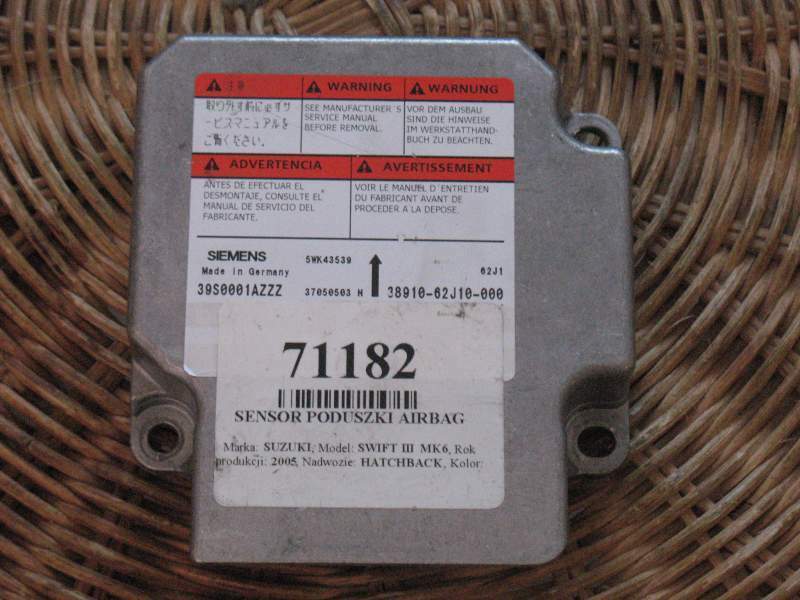 Suzuki Swift 2008 airbag 95160 38910-62J12-000 Siemens 5WK43539