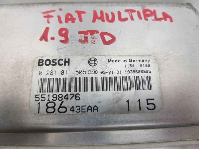 ECU FIAT MULTIPLA 1.9 JTD, BOSCH 0281011505 EDC 15C7-2.13  55198476