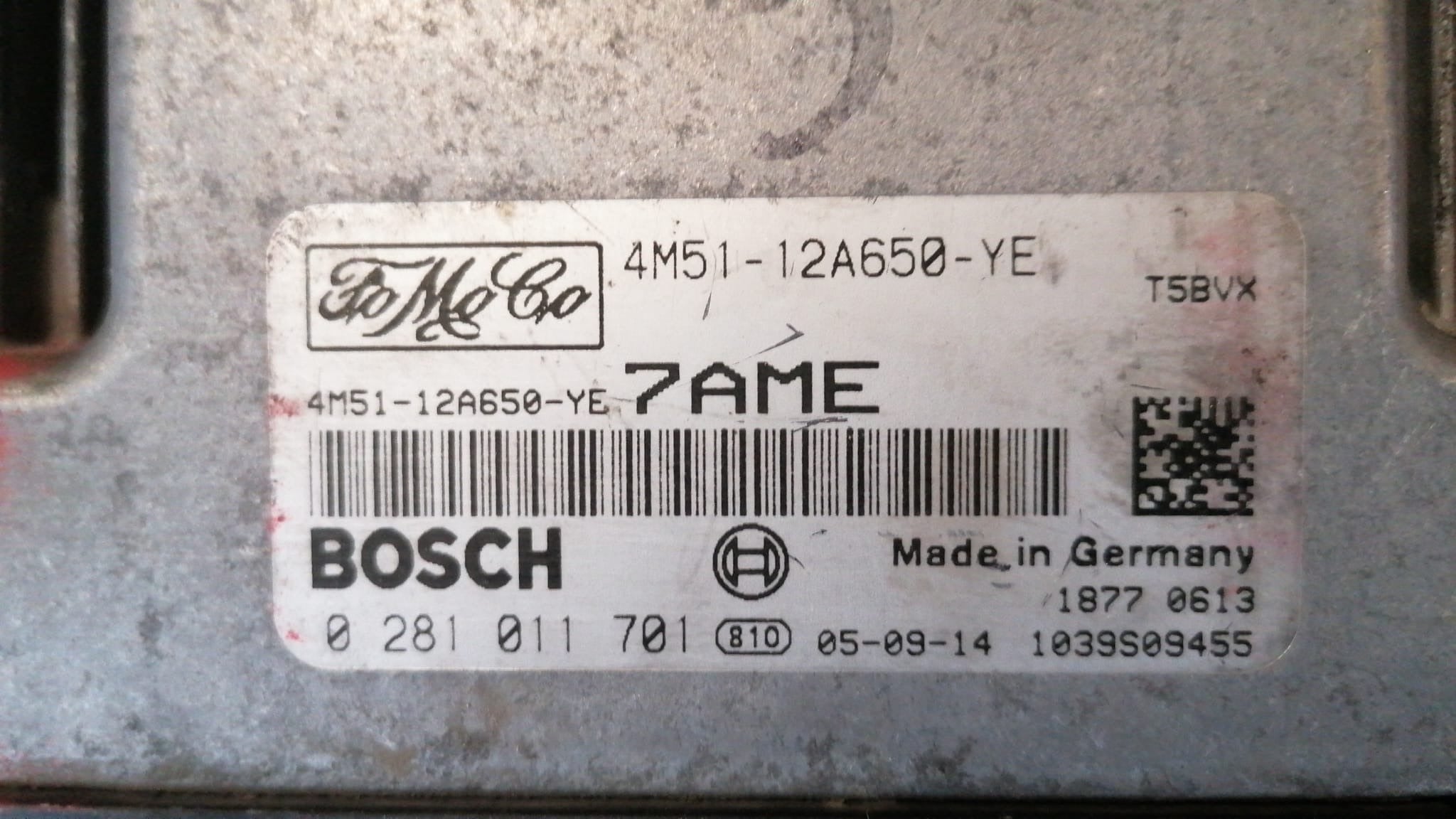 ECU FORD 1.6 TDCI BOSCH 0281011701 6M51-12A650-YE 7AME 9bxb
