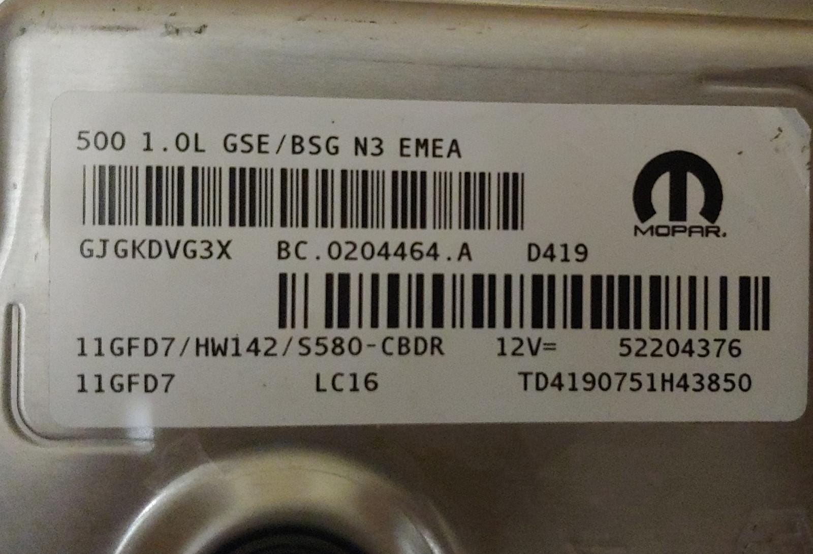 852296 CENTRALINA PER FIAT NUOVA 500 (150) | 52200259