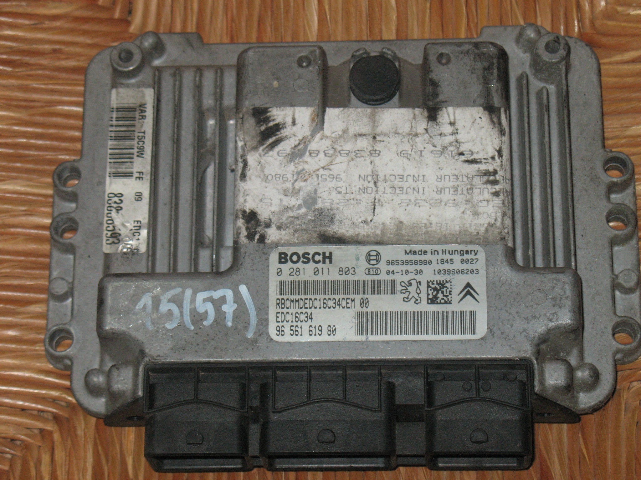 ECU PEUGEOT 307 1.6 HDi 9HZ 0281011803 9656842680 EDC16C34 EDC 16C34-4.11