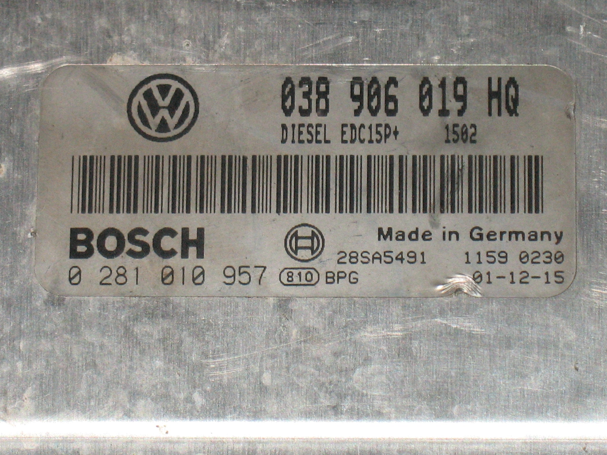 ECU SEAT IBIZA 1.9 TDI ATB 038906019 HQ 0281010957 28SA5669 EDC15P+22.3.2