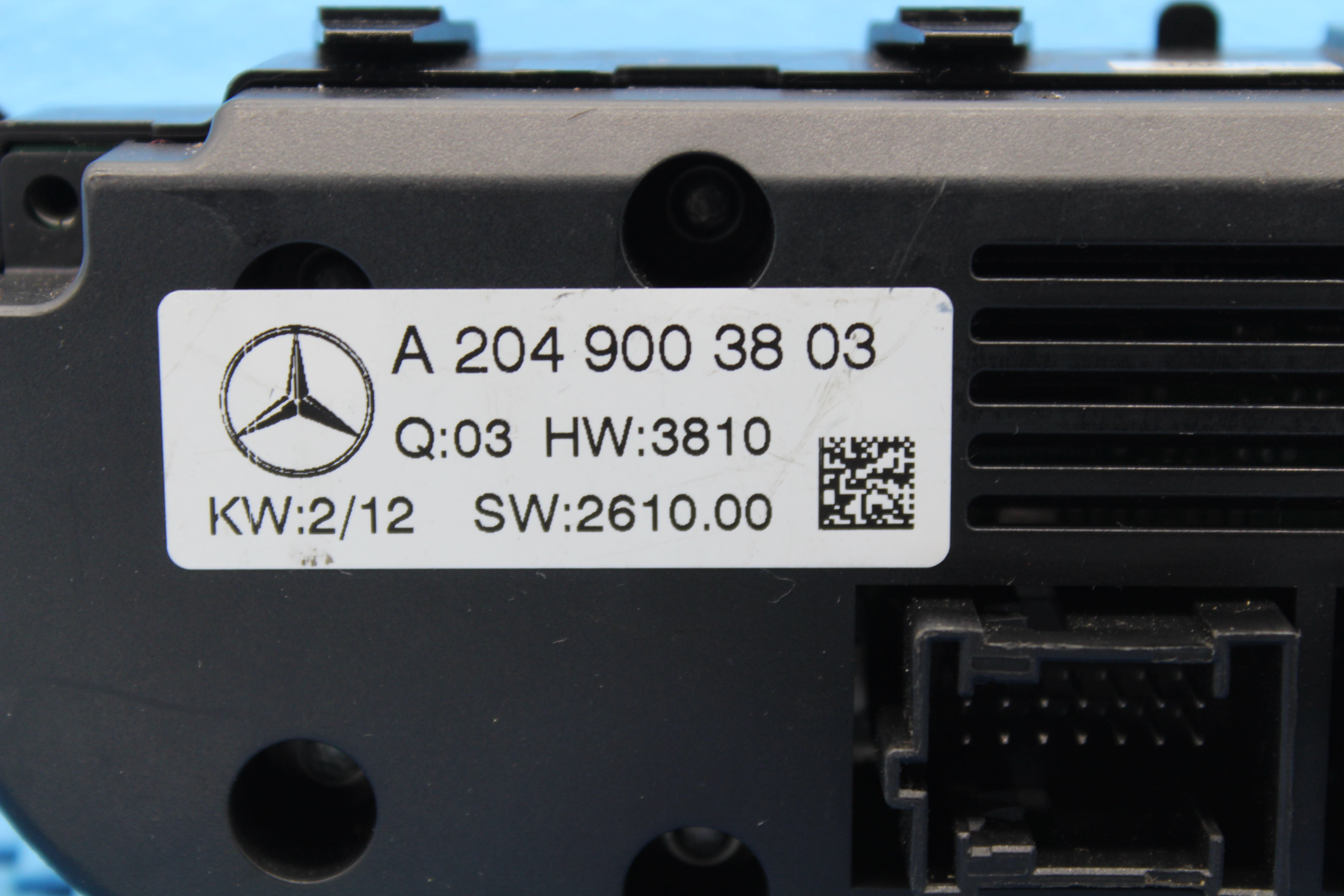 Mercedes-Benz C W204 2013 Diesel Climate Control Unit A2049003803