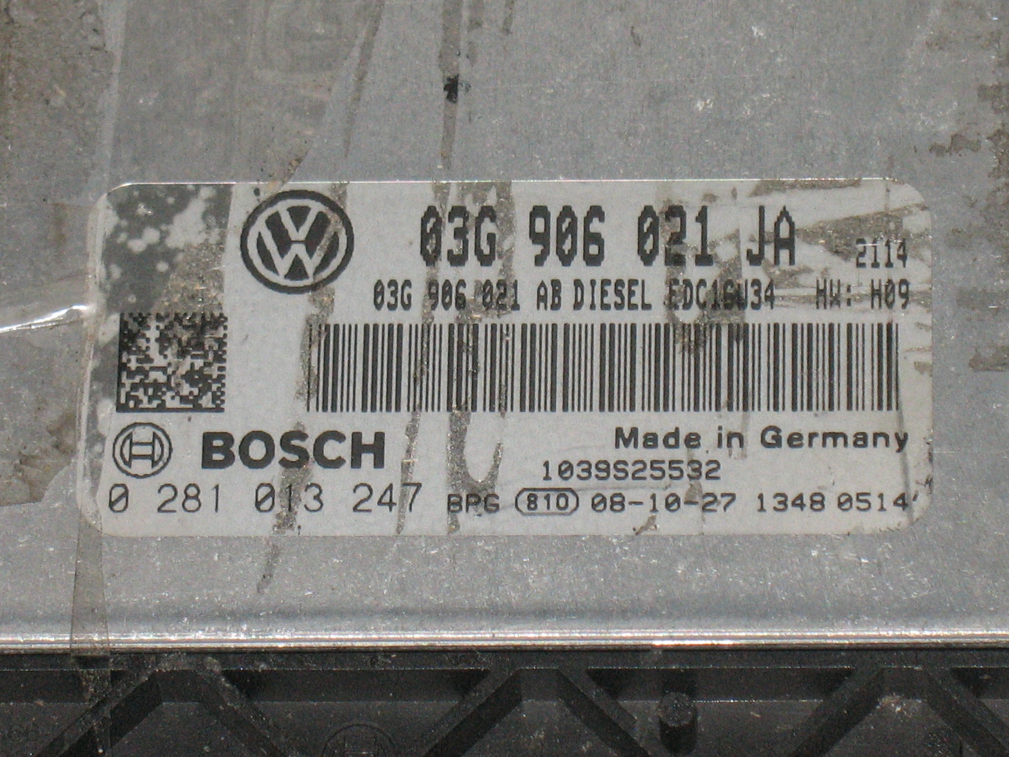 VW CADDY 2.0 TDI 03G906021 JA 03G906021 AB 0281013247 EDC16U34