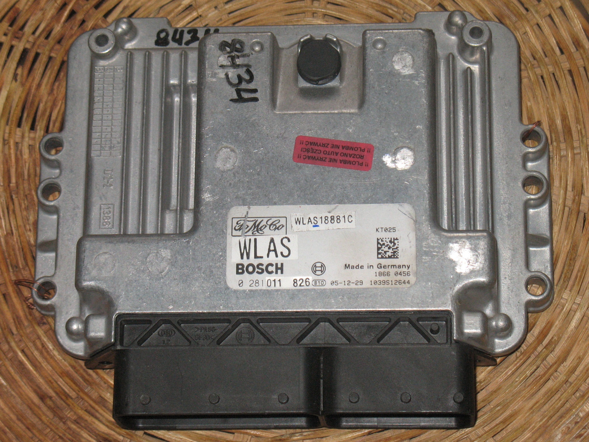 ECU FORD RANGER 2.5 TDCI BOSCH 0281011826 WLAS18881D KTO25 EDC16C7-7.30