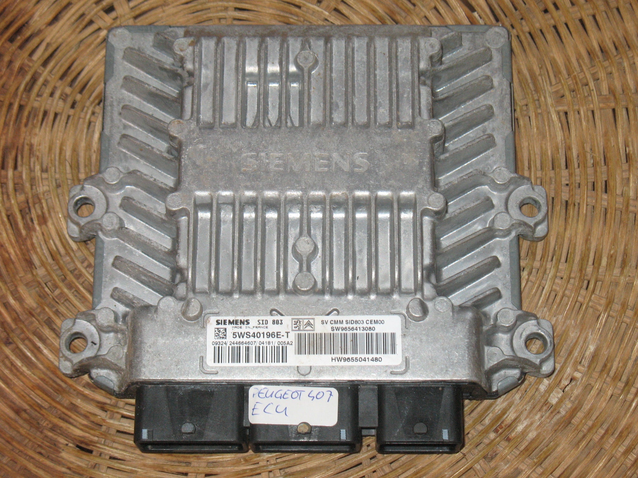 ECU PEUGEOT 407 2.0 HDI 5WS40196E-T HW 9655041480, SID803