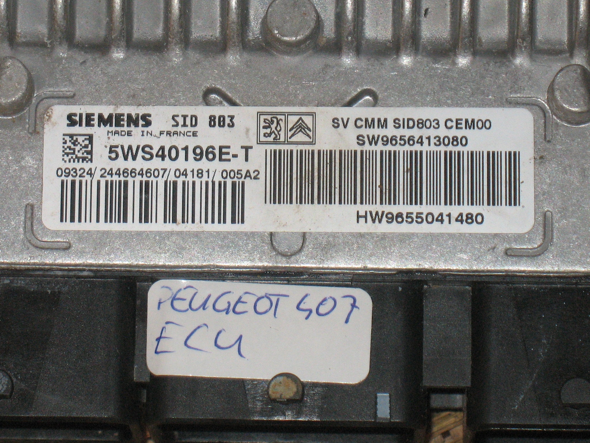 ECU PEUGEOT 407 2.0 HDI 5WS40196E-T HW 9655041480, SID803
