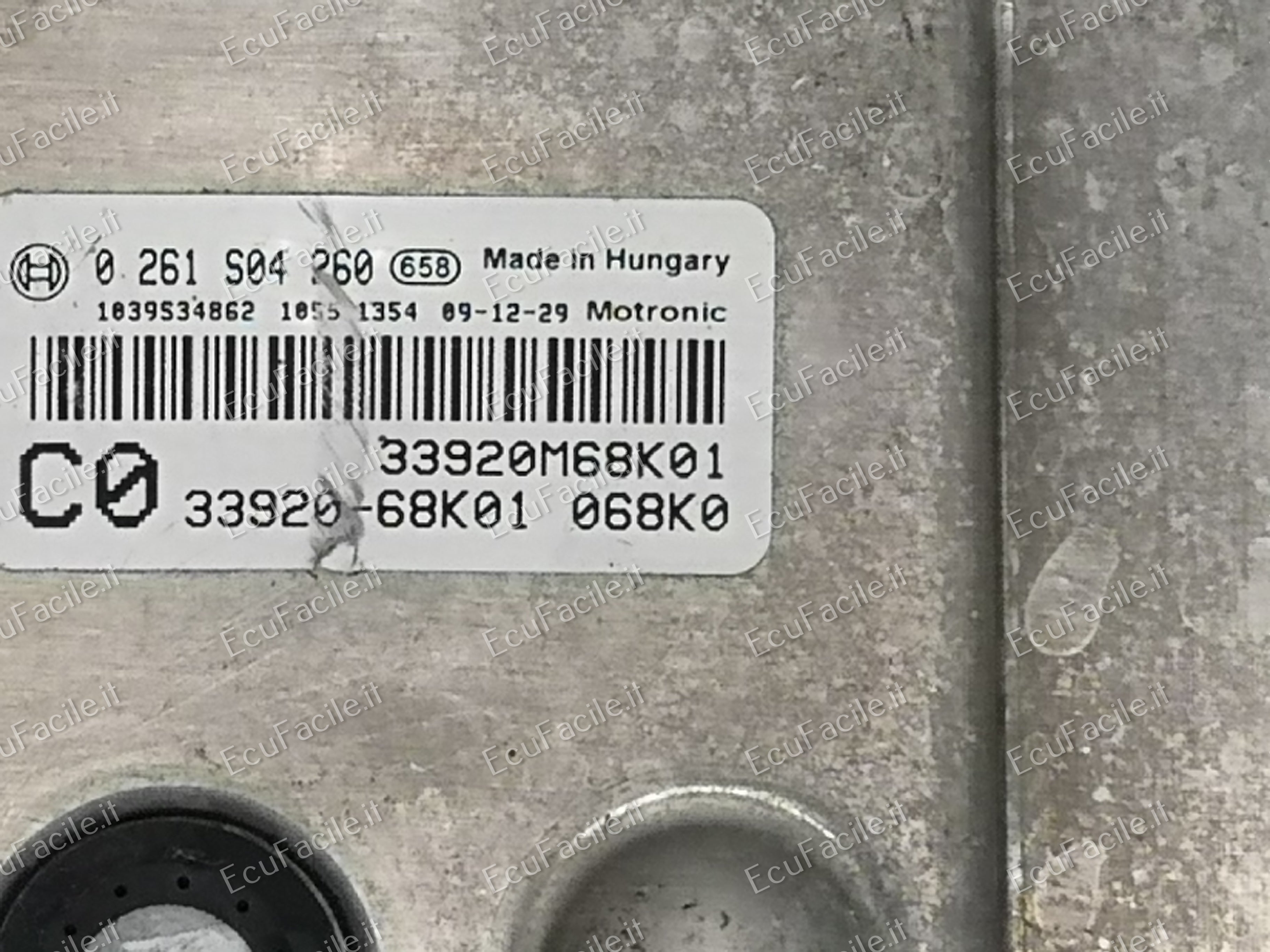 ECU SUZUKI ALTO 1.0 BOSCH 0261S04260 C0 33920-68K01   ME 17.9.5