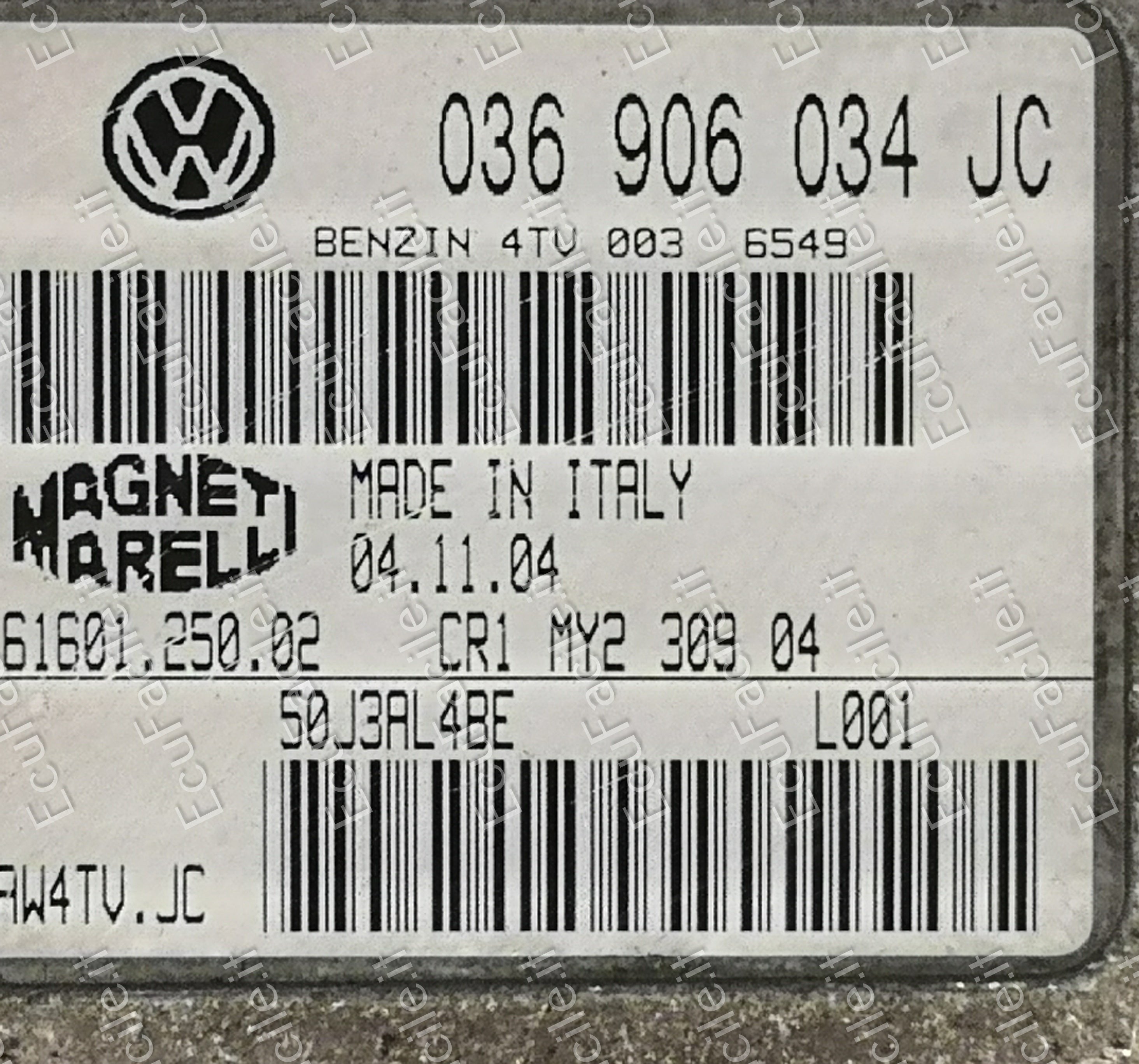 ECU VW VOLKSWAGEN POLO 1.4 036906034JC IAW4TVJC 6160125002 L001