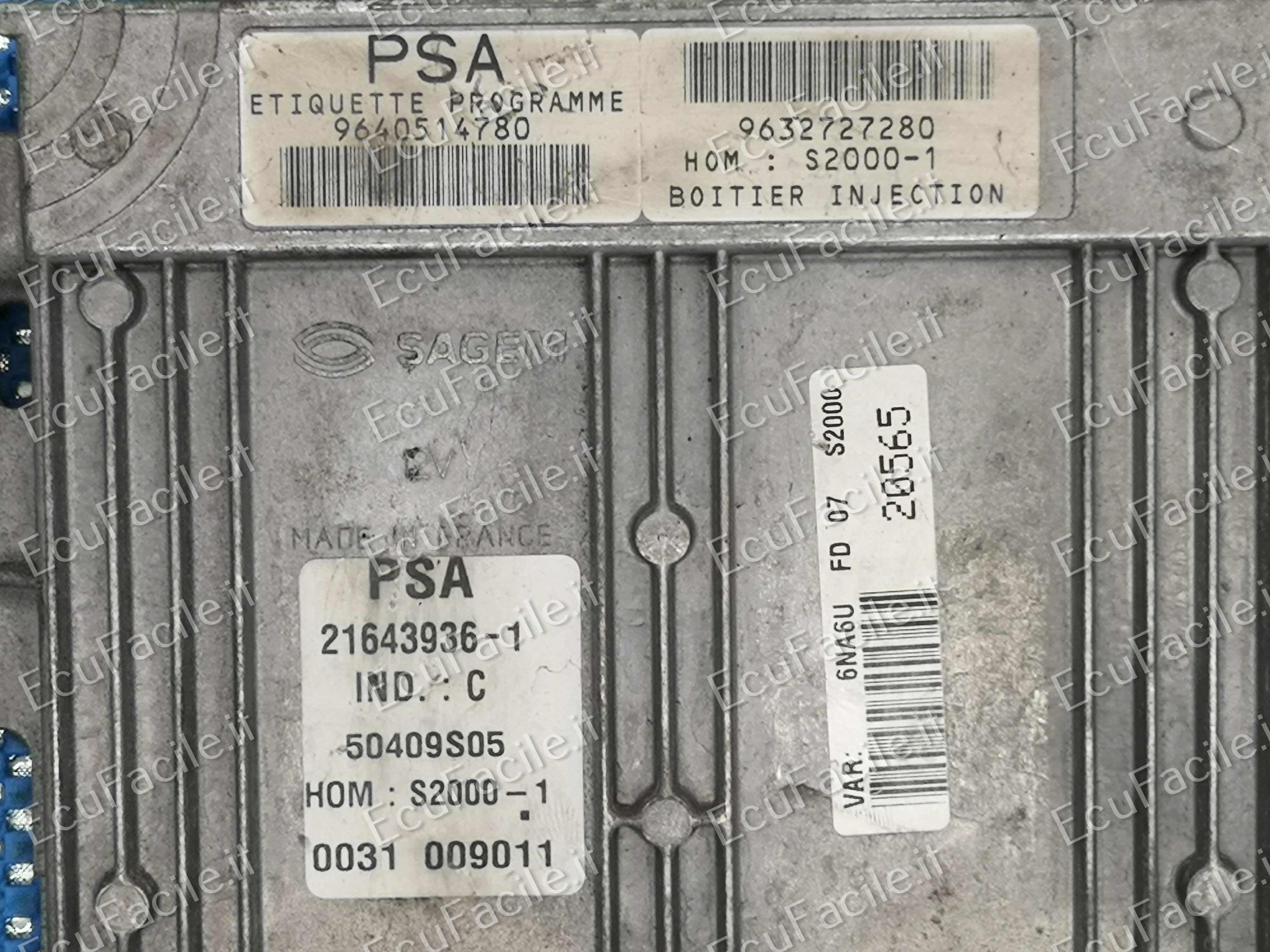 ECU XSARA PICASSO 1.8 9640514780 9632727280 21643936-1 50409S05