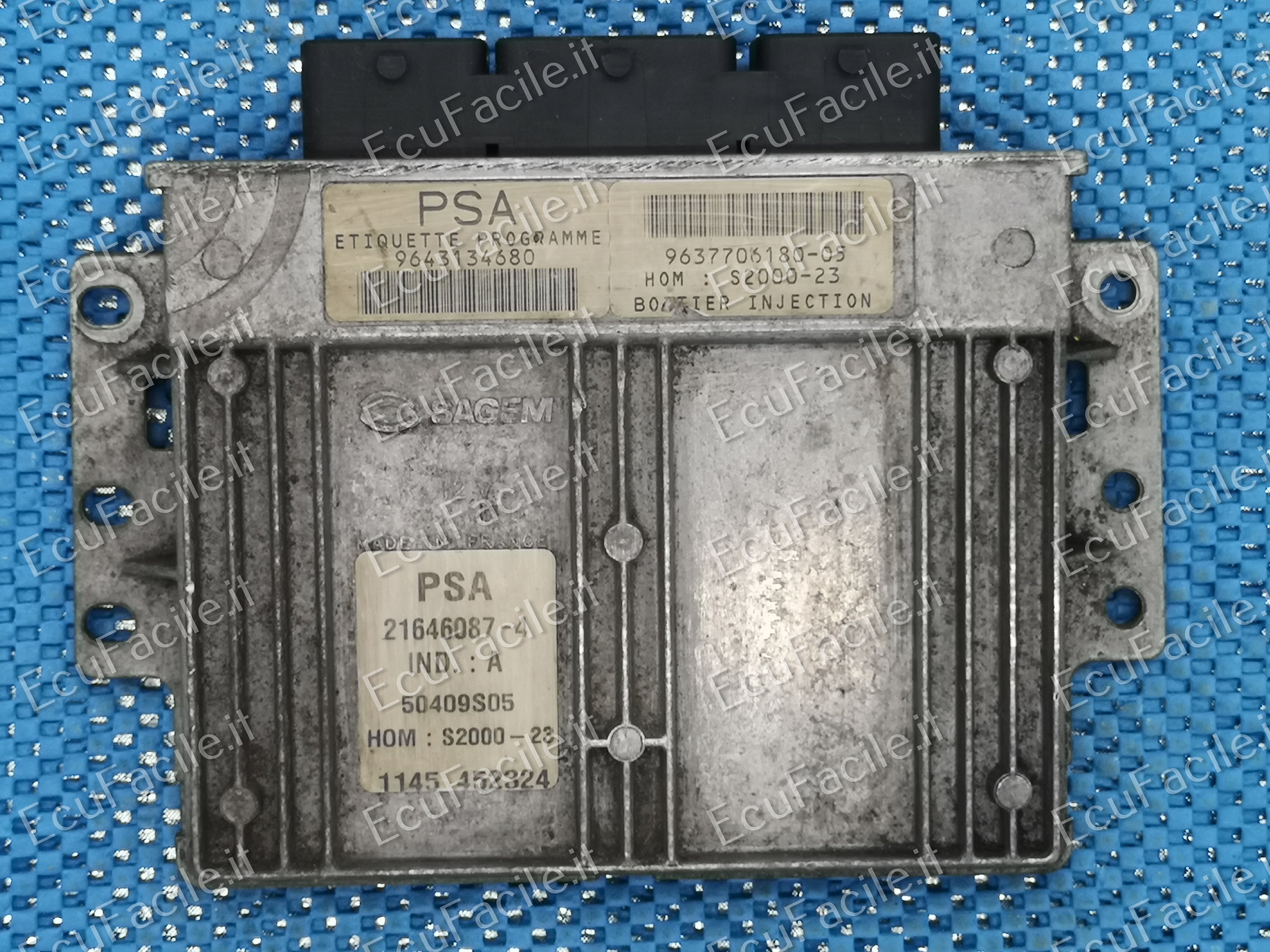 ECU PEUGEOT 206 1.4 SAGEM 216460874 9643134680 963770618005 S2000-23