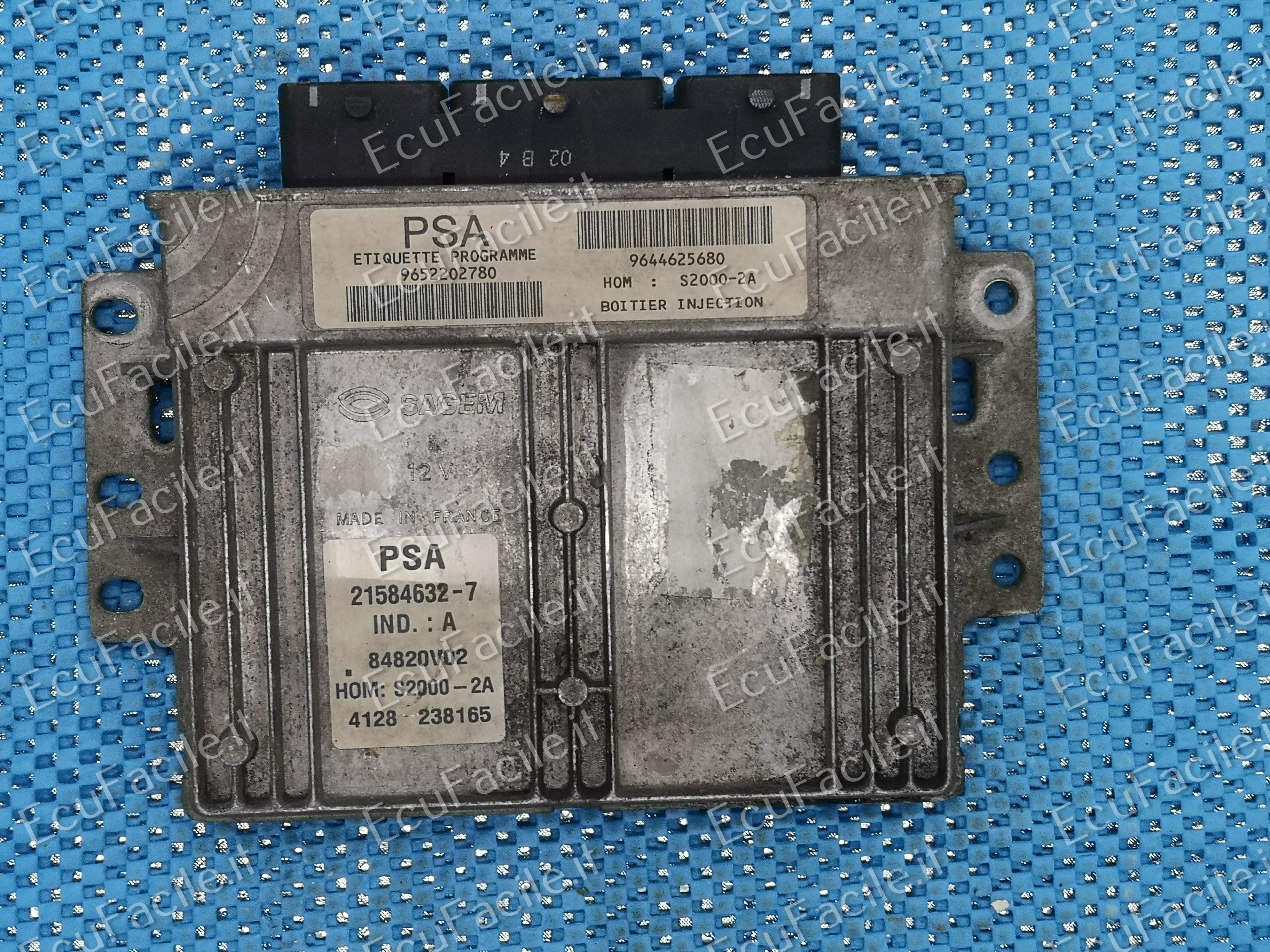 ECU PEUGEOT 206 1.4 9652202780 9644625680 21584632-7 84820V02