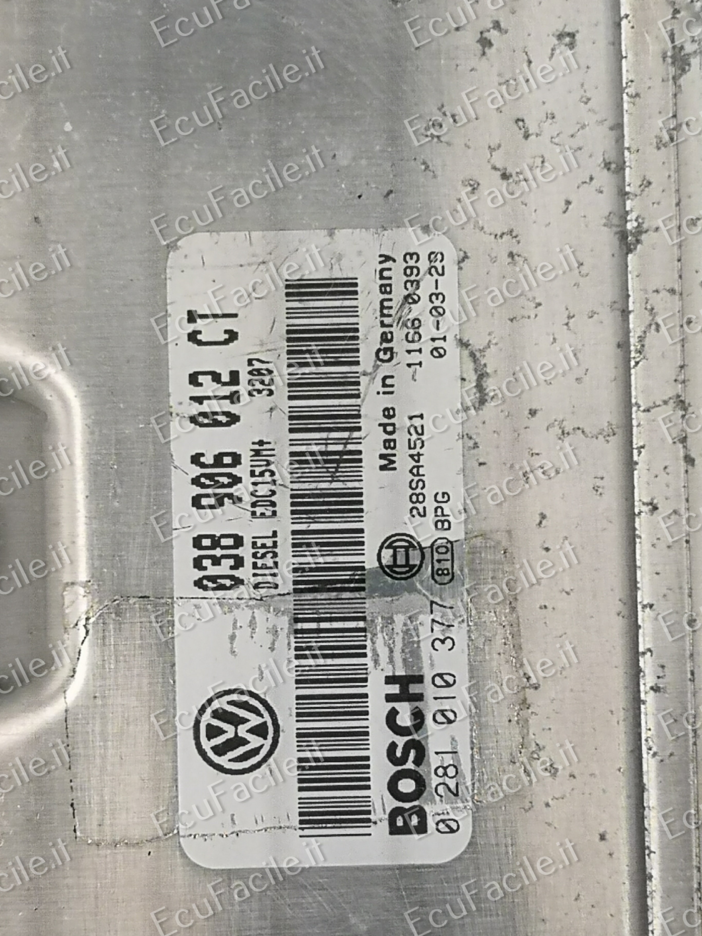 Ecu vw volkswagen 1.9 0281010377 038906012ct edc15vm+ ImmOff