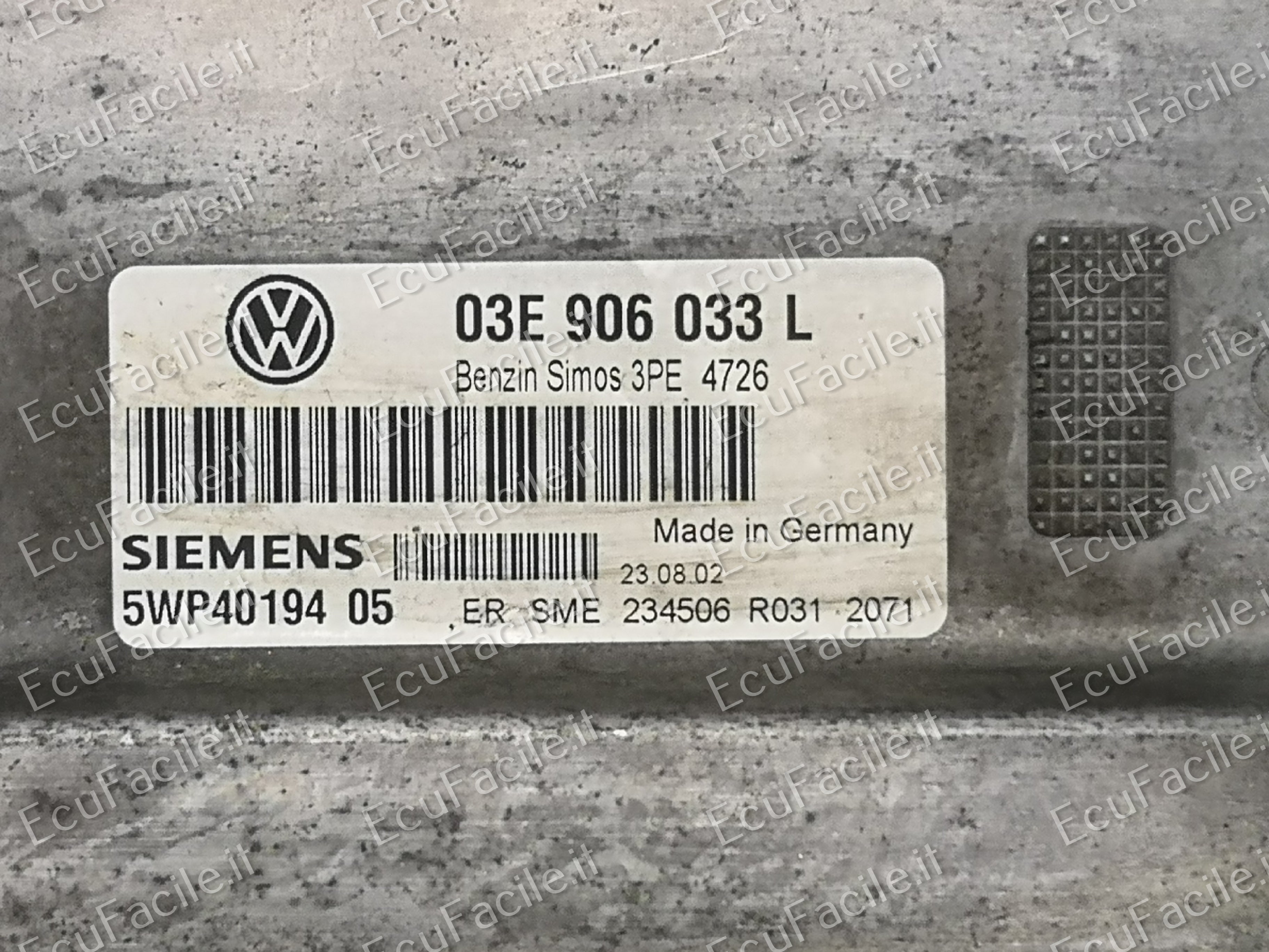 ECU VW POLO 03E906033L 5WP4019407 5WP4430107 SIMOS 3PE