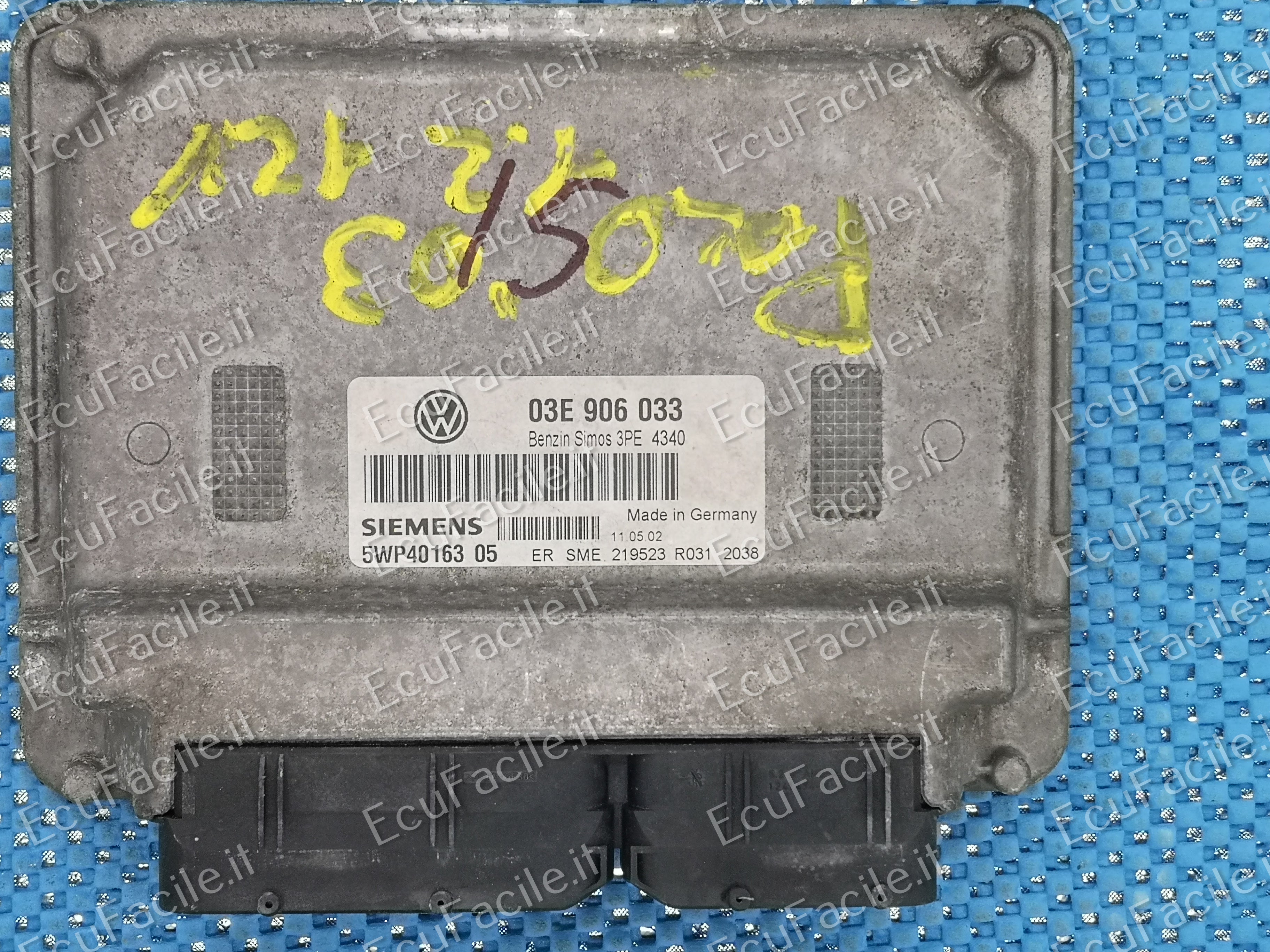 Ecu volkswagen polo 1.2 5wp4016305 03e906033 simos 3pe pronta