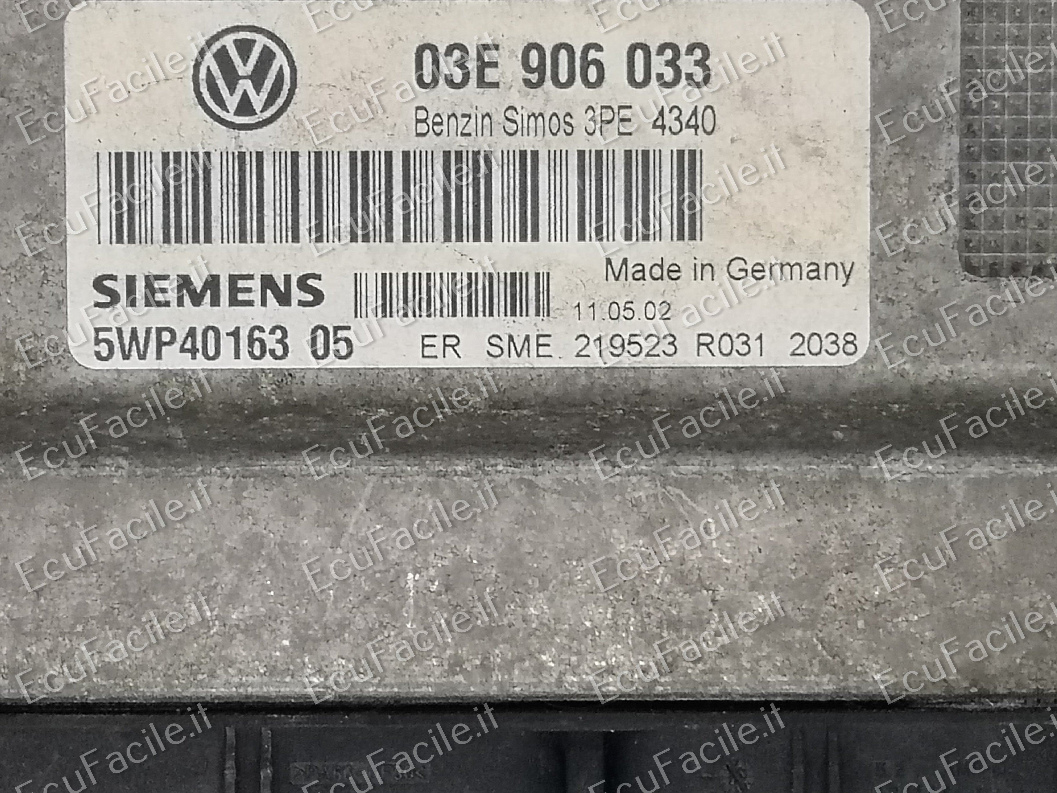Ecu volkswagen polo 1.2 5wp4016305 03e906033 simos 3pe pronta