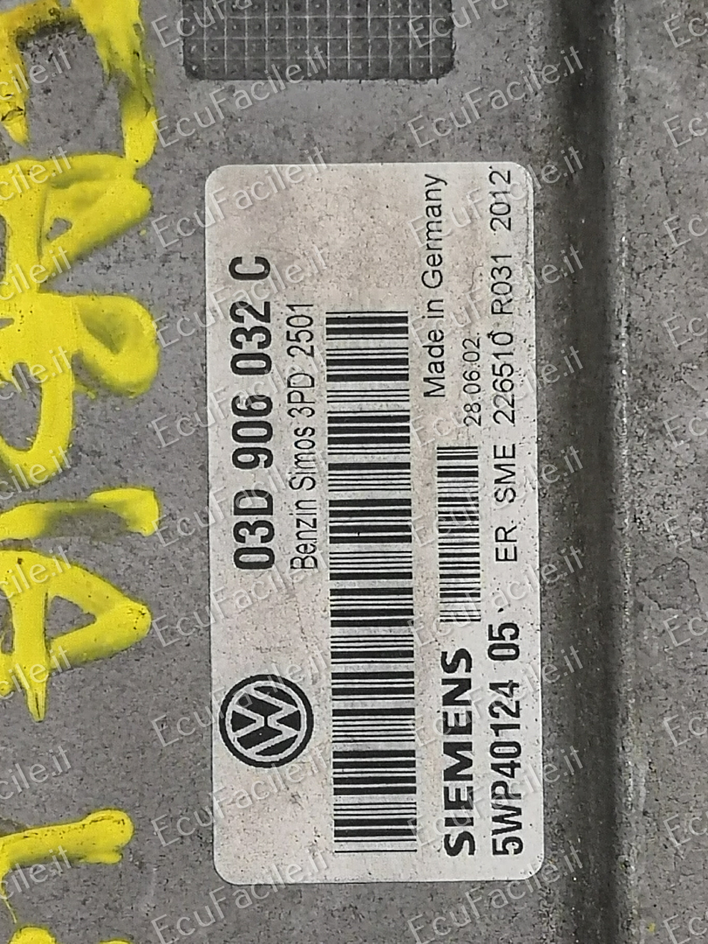 ECU VW POLO 1.2 SIEMENS 5WP4012406 03d906032 C 5wp40124 06