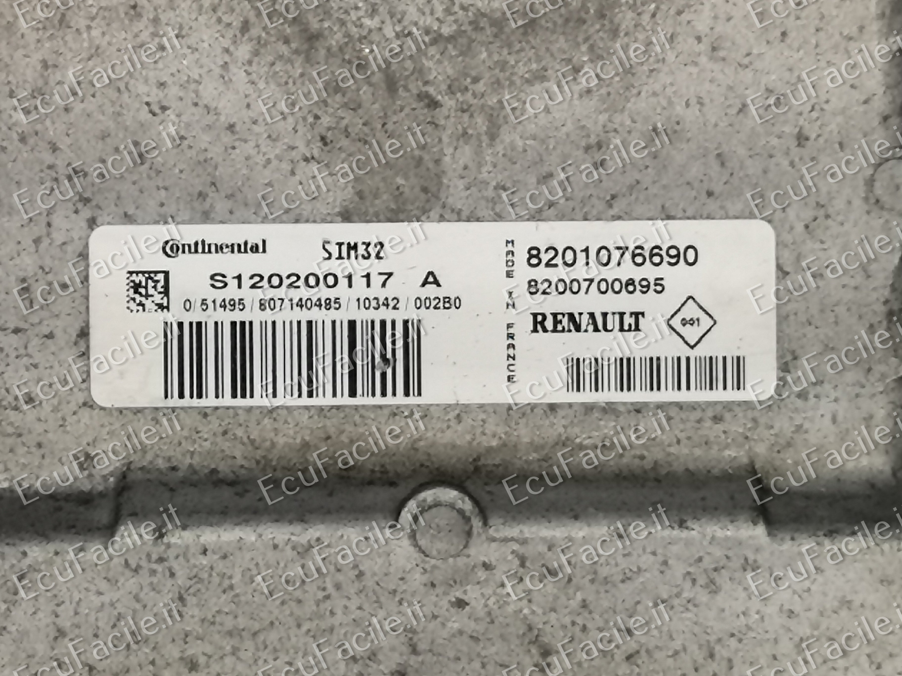 Ecu renault clio twingo s120200117a sim32 8201076690