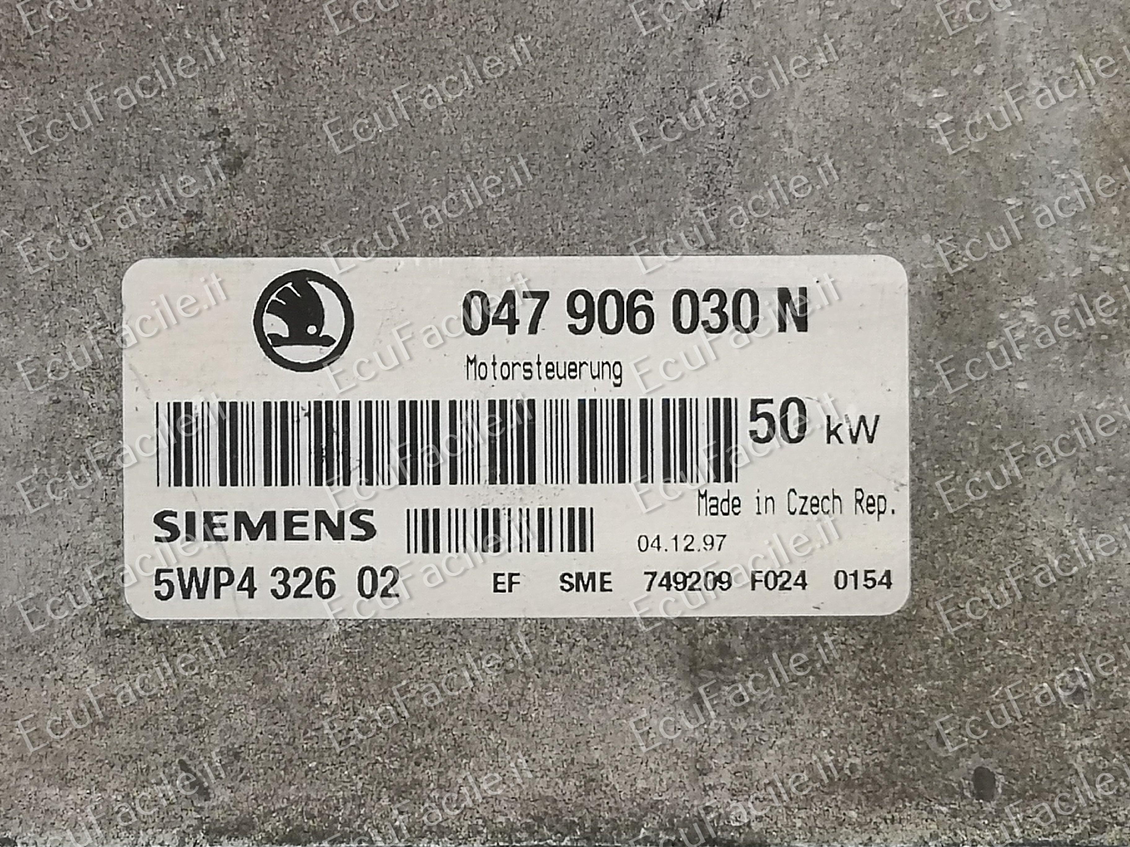 ECU CENTRALINA SKODA FELICIA 1.3 047906030N 5WP4352 01 50 KW