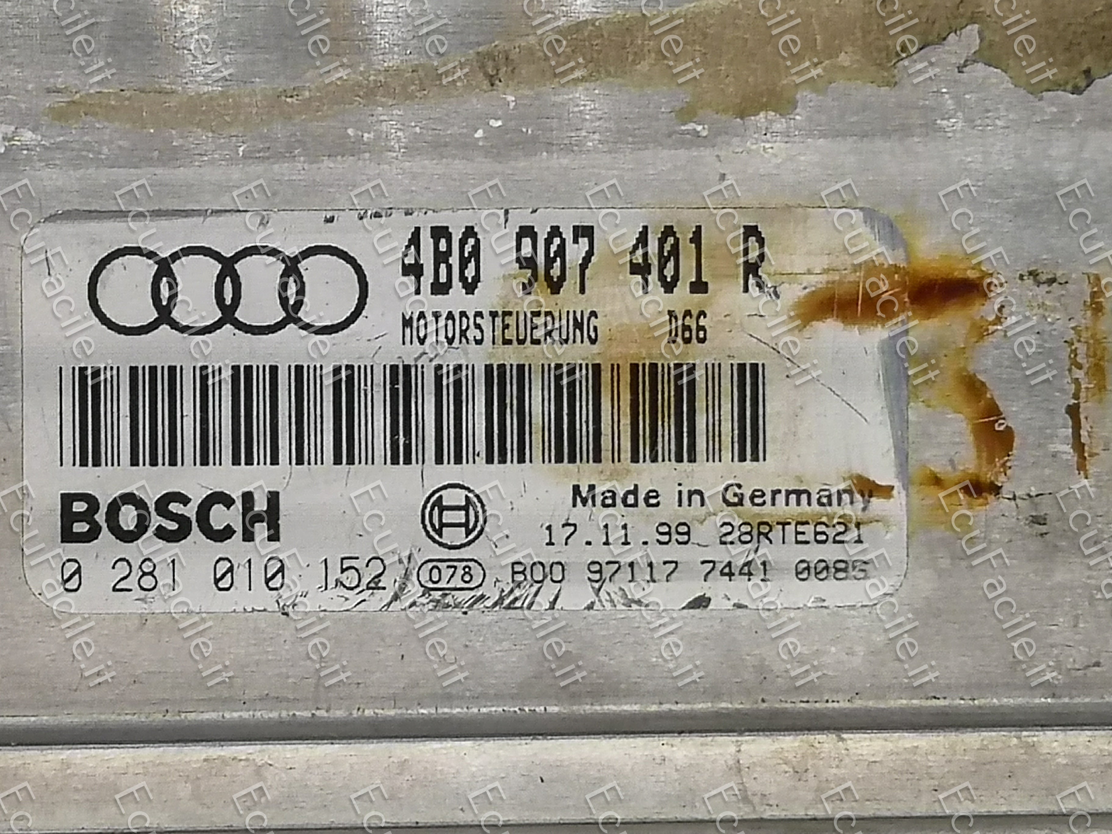ECU AUDI A4 A6 4B 2,5 TDI 0281010152 4B0907401R EDC15M / EDC 15M