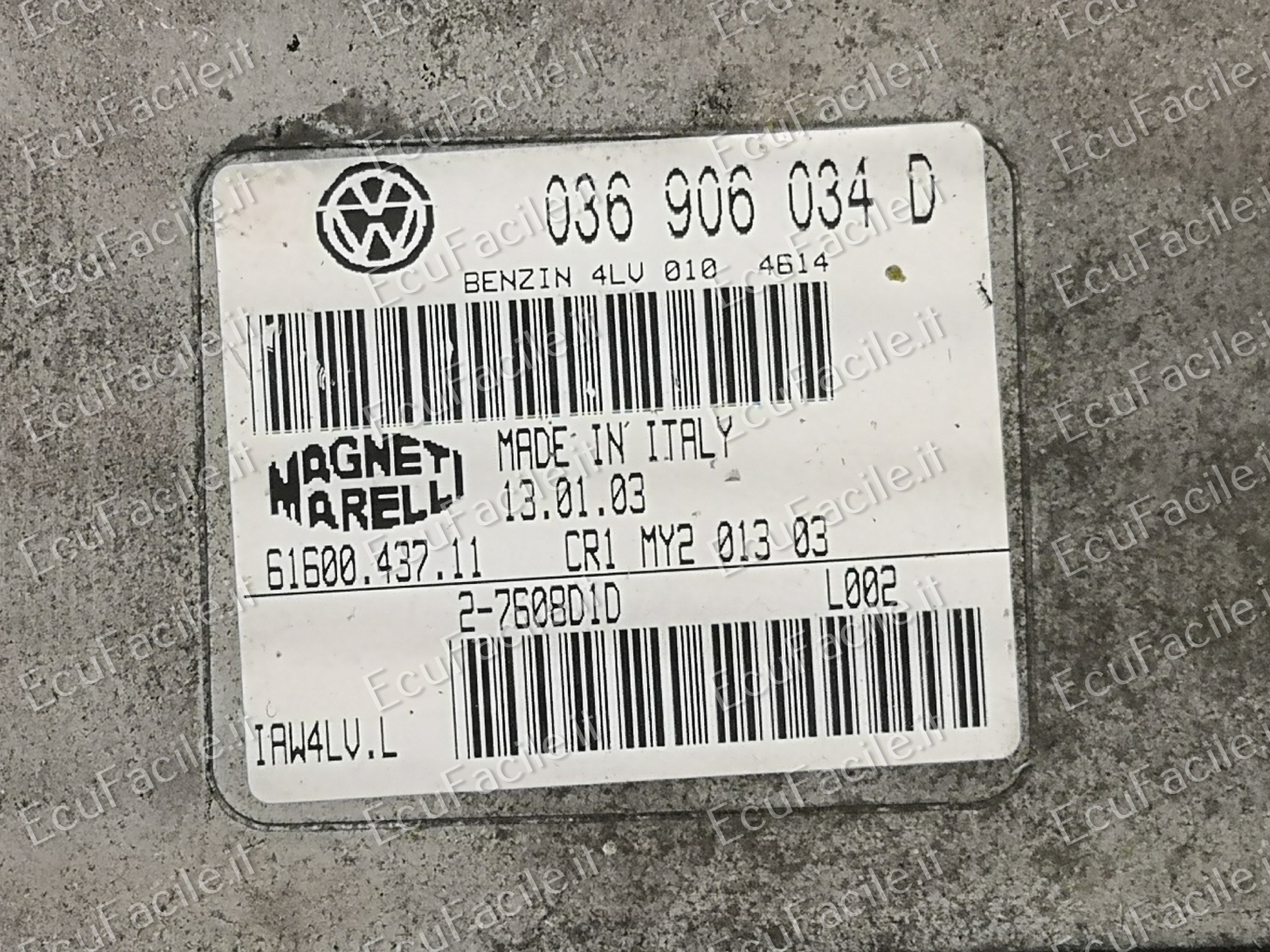 ECU SEAT LEON VW POLO 1.4 AUA 1.6 036906034D 61600.437.11